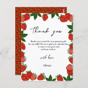 Strawberry Berry Sweet Fruit thank you Postcard