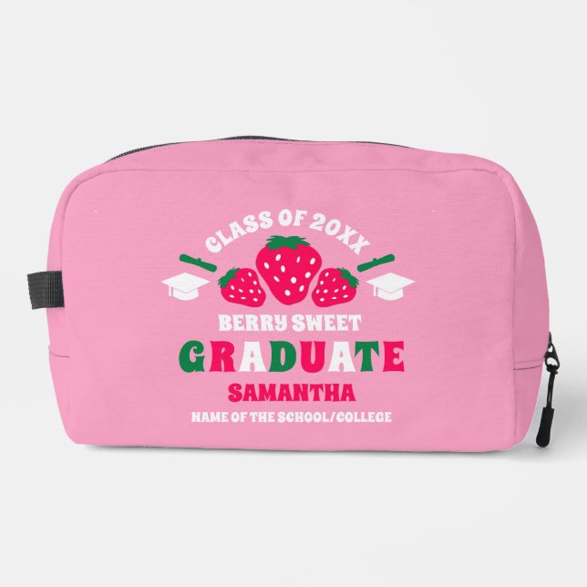 Strawberry Berry Sweet Graduation Dopp Kit (Front)