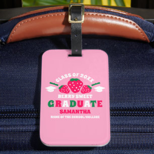Strawberry Berry Sweet Graduation Luggage Tag