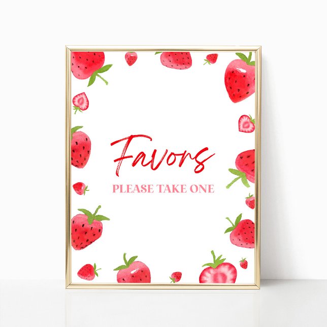 Strawberry Berry Sweet Party Favours Sign (Creator Uploaded)