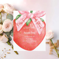Strawberry Berry Sweet pink Baby Shower invitation