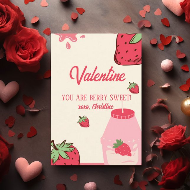 Strawberry Berry Sweet Valentines Day Card (Creator Uploaded)