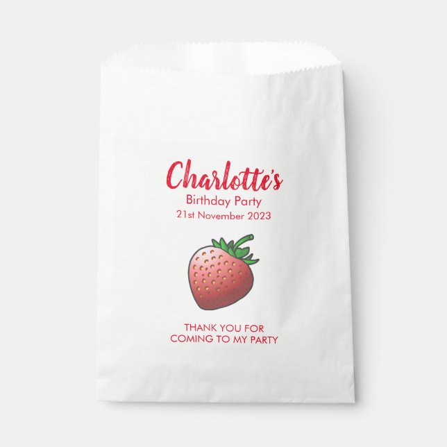Strawberry Birthday Favour Bags (Front)