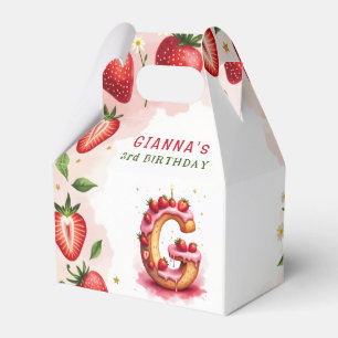 Strawberry Birthday Favour Box Letter G Cake