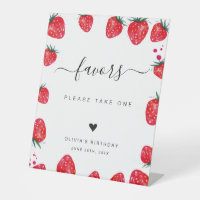 Strawberry Birthday Favours Sign