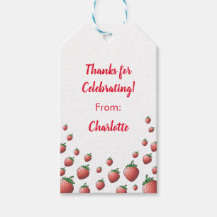 Strawberry Birthday Gift Tags