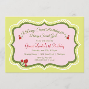 Strawberry    Birthday Invitation