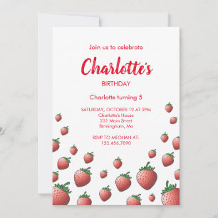 Strawberry Birthday Invitation