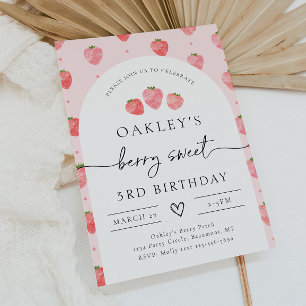 Strawberry Birthday Invitation Berry Birthday