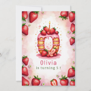 Strawberry Birthday Invitation Letter O Cake Theme