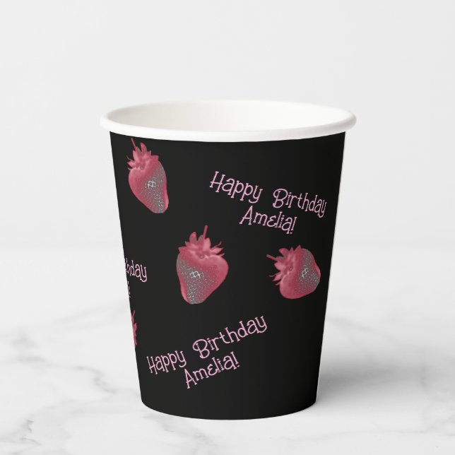 Strawberry Birthday Paper cup (Back)