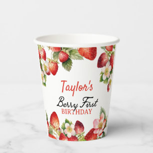 Strawberry Birthday Paper Cups