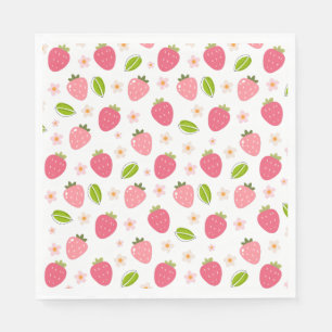 Strawberry Birthday Paper Napkin