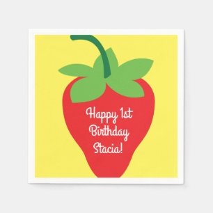 Strawberry Birthday Party Napkin