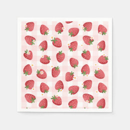 Strawberry Birthday Party Napkin