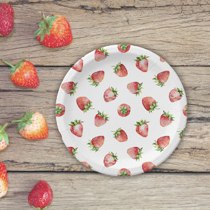 Strawberry Birthday party Paper Plate