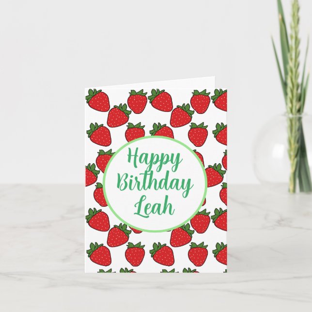 Strawberry Birthday Party Theme    Card (Front)