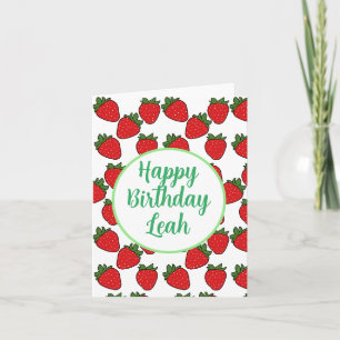 Strawberry Birthday Party Theme Card