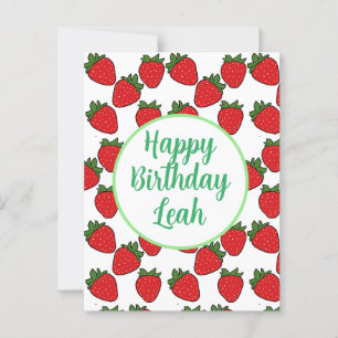 Strawberry Birthday Party Theme Postcard
