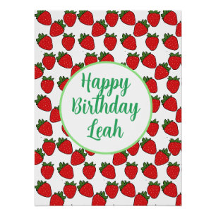 Strawberry Birthday Party Theme Poster