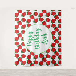 Strawberry Birthday Party Theme Tapestry