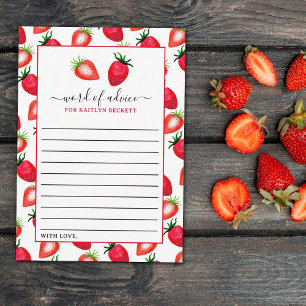 Strawberry Birthday Party Time Capsule Advice Card