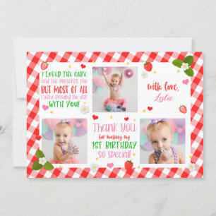 Strawberry Birthday Thank You Photo Card