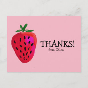 Strawberry   Birthday Thank You Post Card