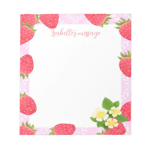 Strawberry Blank Pink Notepad