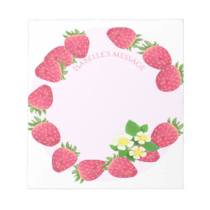 Strawberry Blank Pink Notepad