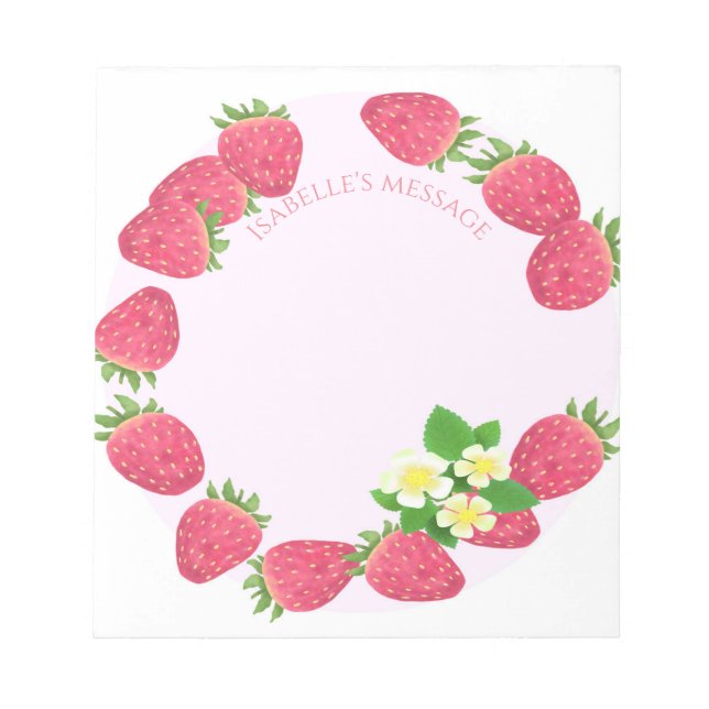 Strawberry Blank Pink Notepad (Front)