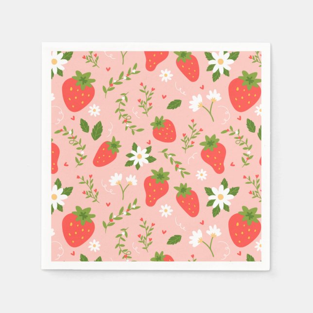 Strawberry Blossom Napkin (Front)