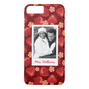 Strawberry Blossom Pattern   Monogram Case-Mate iPhone Case