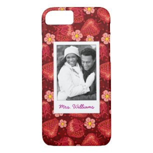 Strawberry Blossom Pattern   Monogram Case-Mate iPhone Case