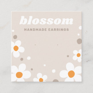 Strawberry blossom retro font neutral earring card
