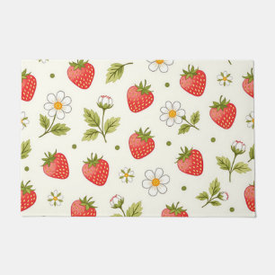 Strawberry Blossom Summer Pattern Doormat