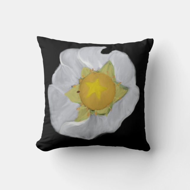 Strawberry Blossom Throw Pillow (Front)