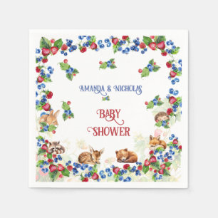 Strawberry  Blueberry Baby Shower Napkin