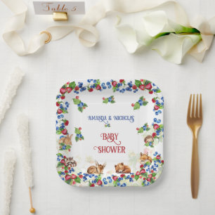 Strawberry Blueberry Baby Shower Paper Plate