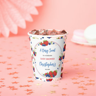 Strawberry Blueberry Berry Sweet Baby Shower Paper Cups