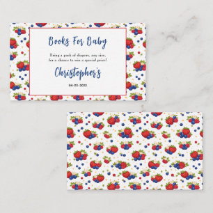 Strawberry Blueberry Berry Sweet Boy Baby Shower Enclosure Card