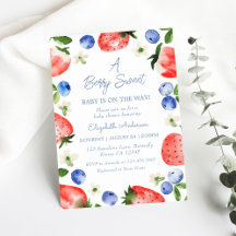 Strawberry Blueberry Berry Sweet Boy Baby Shower