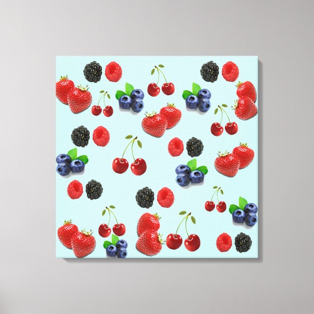 Strawberry blueberry blackberry raspberry Canvas (Front)