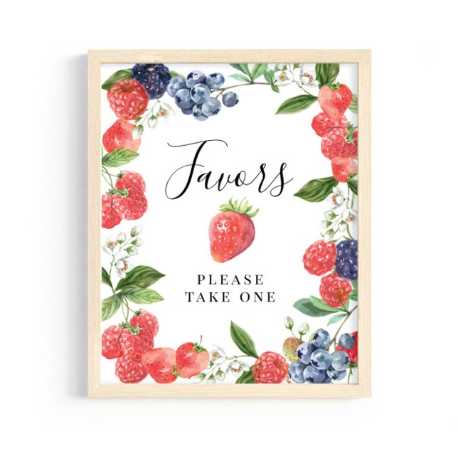 Strawberry Blueberry Favors - Please Take One Sign (Creator Uploaded)