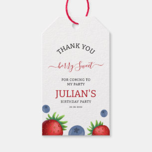 Strawberry & Blueberry Girl Birthday Party Summer  Gift Tags