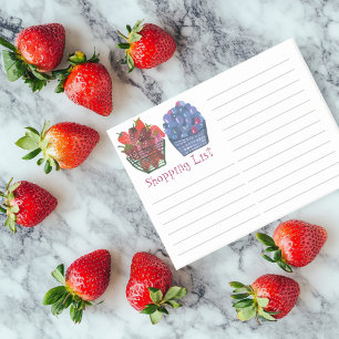 Strawberry Blueberry Grocery Shopping List Post-it Notes