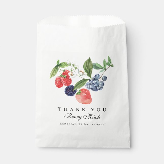 Strawberry Blueberry Personalized Favour Bags (Front)