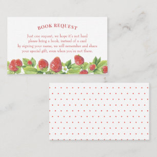Strawberry Book Request or Book for Baby Card