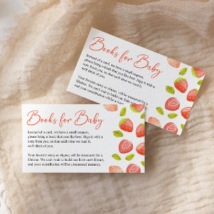 Strawberry Books for Baby Berry Sweet Baby Shower Enclosure Card