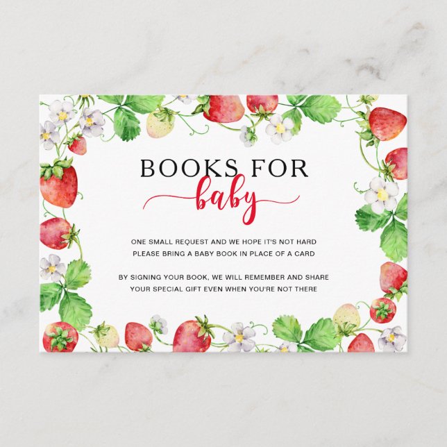 Strawberry Books For Baby Enclosure Card (Front)